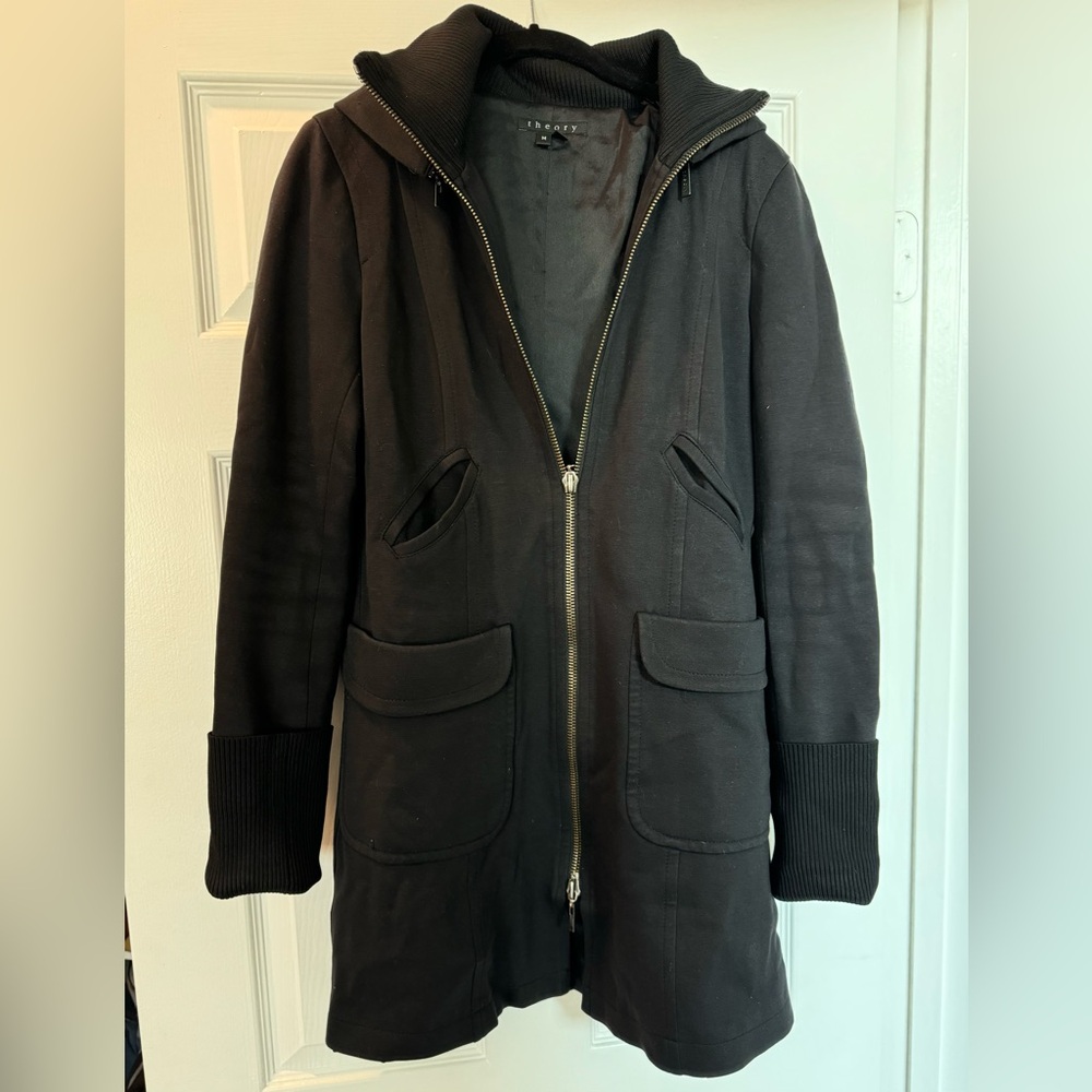 Theory Black Lined Zip Up Jacket